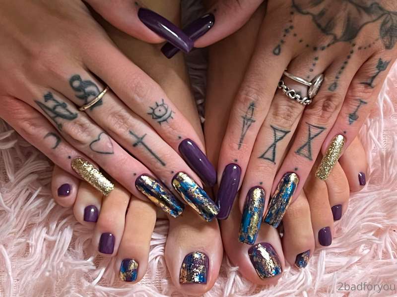 Sorry, but I want to show my fresh acrylic long nails & pedi.. 2