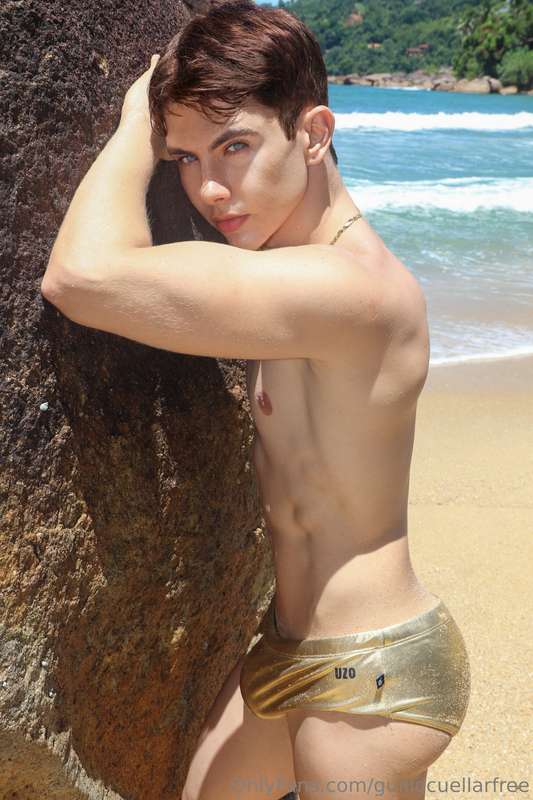 You like my butt and dick in the golden swimsuit? 1