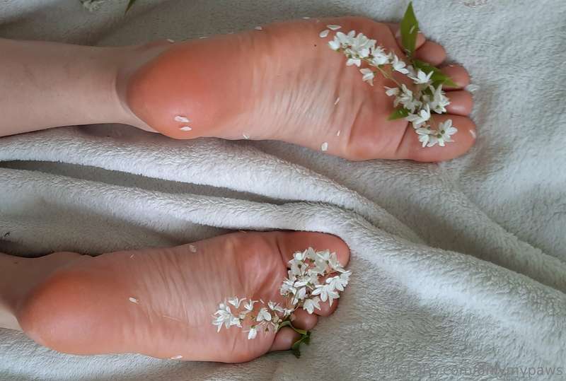 Legs with sweet-smelling white flowers. 👣🌸 5