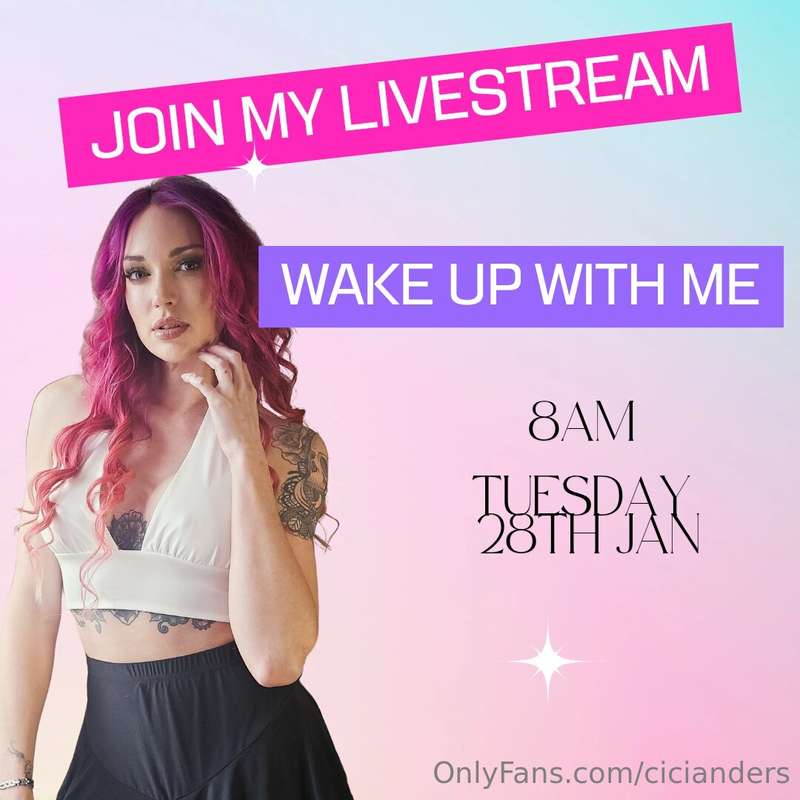 Join me live Tuesday 28th on @ciciandersxx 