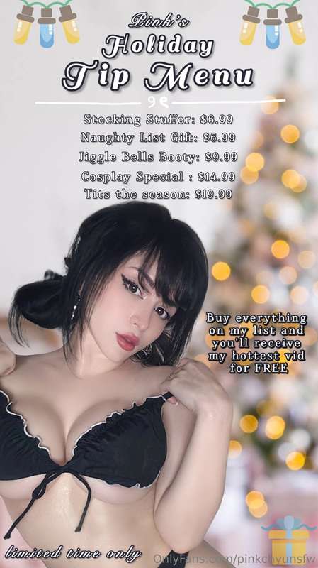𝒫𝒾𝓃𝓀'𝓈𖠰𖢔 𝑯𝒐𝒍𝒊𝒅𝒂𝒚 𝑻𝒊𝒑 𝑴𝒆𝒏𝒖 𖢔𖠰-Limited time only!-Stocking Stu..