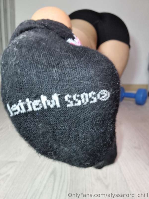 working out in pantyhose AND thick socks so I can get extra .. 3
