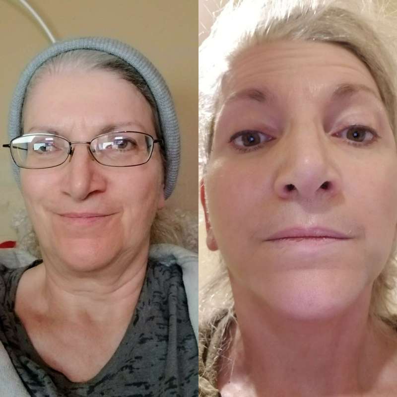 A Little BEFORE and AFTER... pre-stitches out. ☺ Starting to..