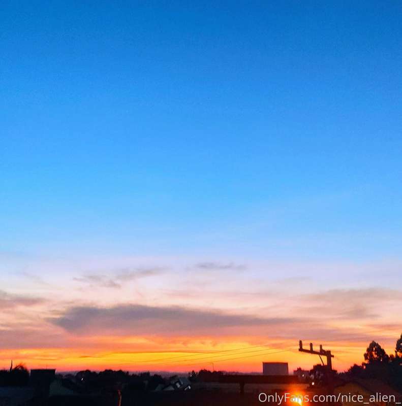 Blue sky at sunset