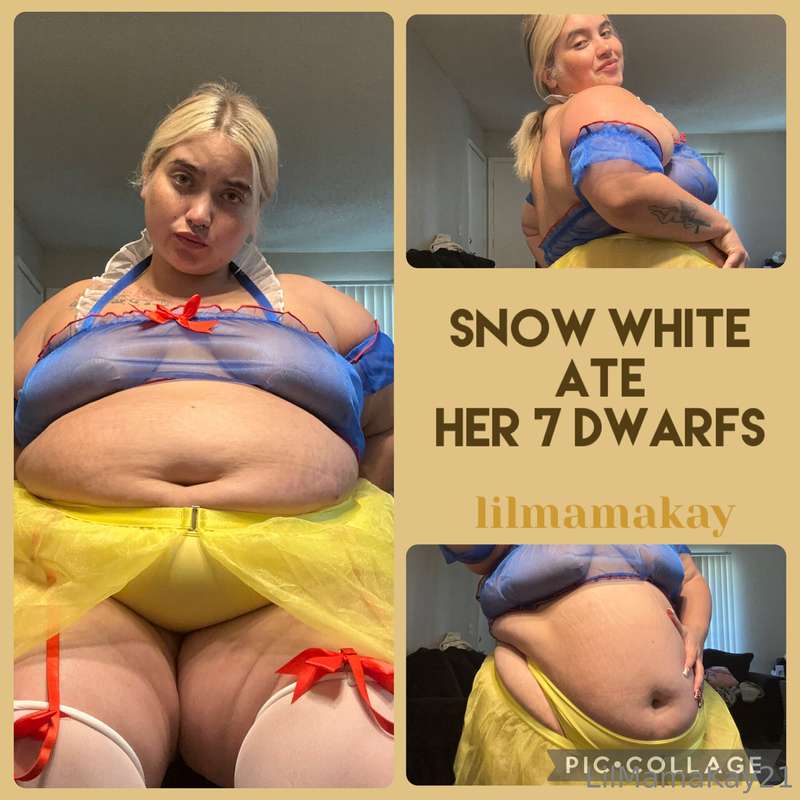 Snow white appears to have been a little too full after comp..