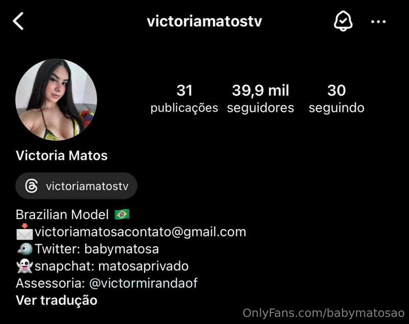 Me sigam no instagram novo! ❤️ @victoriamatostv 
Follow me o..