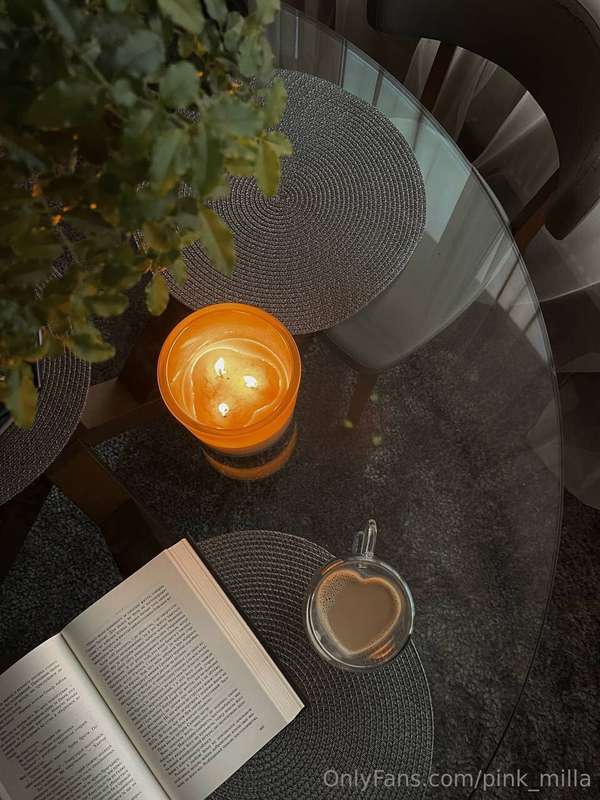 Tender moments with a book, coffee and candles 🕯📖 The perfec..