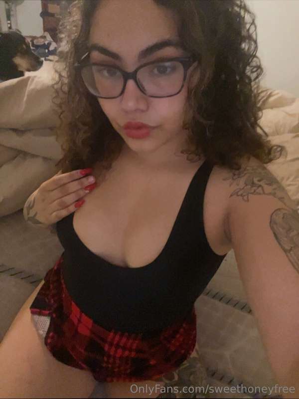 No panties under this little skirt, head over to @sweethoney..