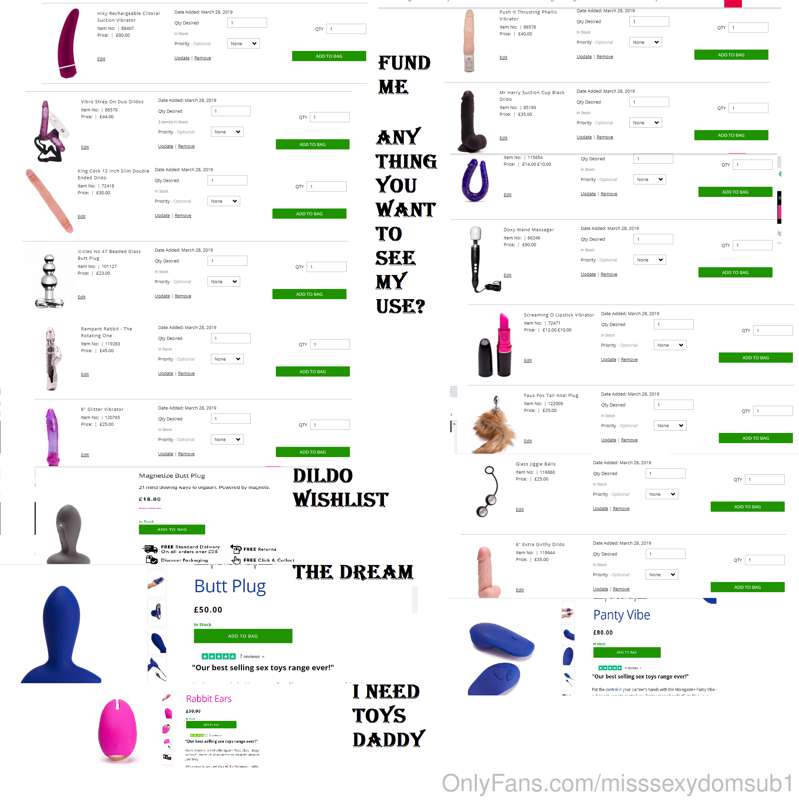 My Wishlist of toys! Help me fill up my toy box daddy! Pleas..