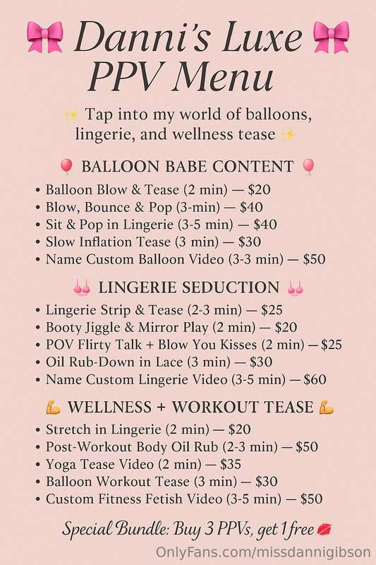 New Tip Menu👙 LINGERIE SEDUCTION 👙• Lingerie Strip & Tease (..