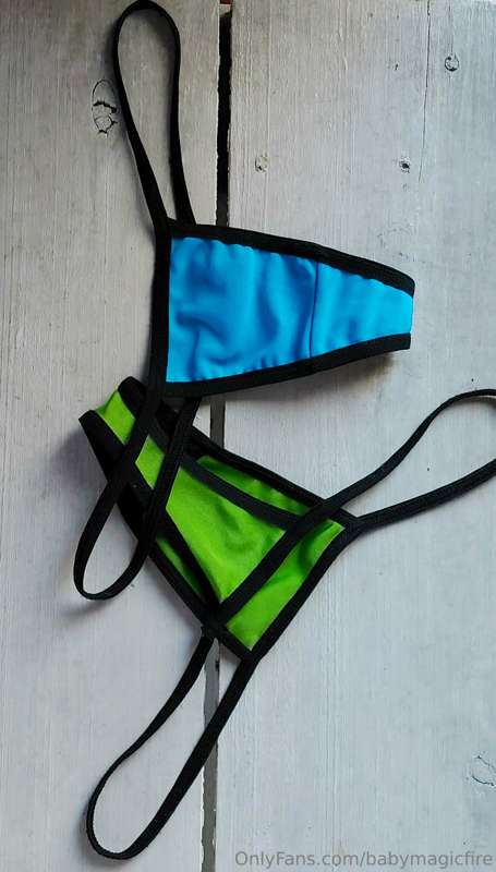 For tonight you choose... Green or light blue thong? 💚💙