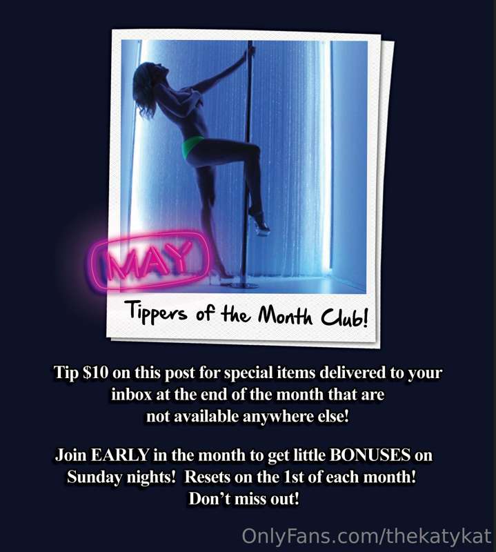 VIP Tippers of the Month Club for MAY 2025!.Tip $10 on THIS ..