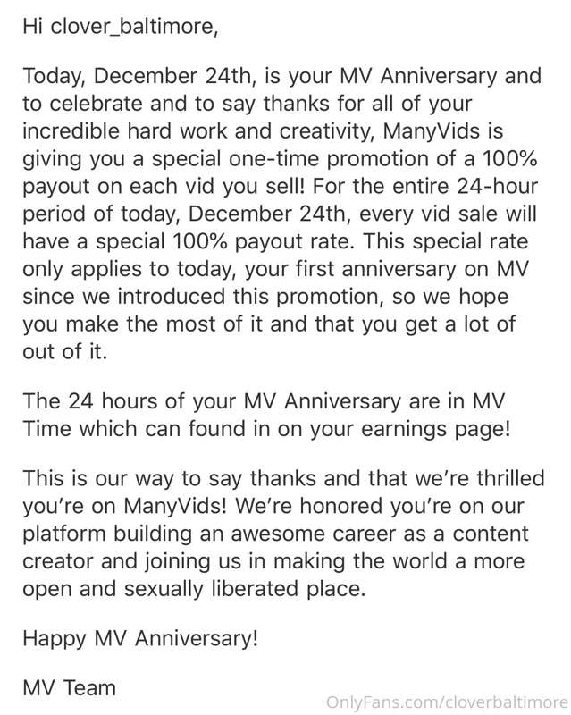 Buy my vids now on MANYVIDS and I get 100% of payouts for th.. 2