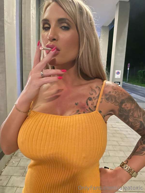 Today very private, smoking in a summer dress, of course lik..