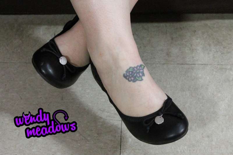 No heels today. Flats were by request from a fan.