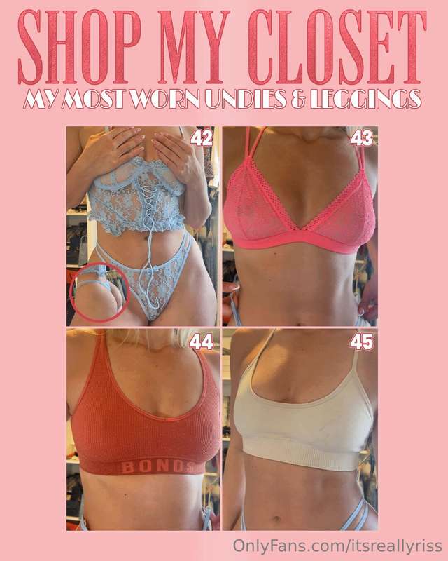 𝙎𝙃𝙊𝙋 𝙈𝙔 𝘾𝙇𝙊𝙎𝙀𝙏 👙45 pieces of leggings & undies worn outtttt .. 1