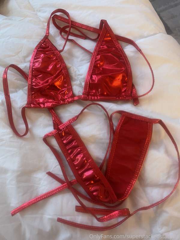 Got a new red bikini in the mail from a VERY special subscri..