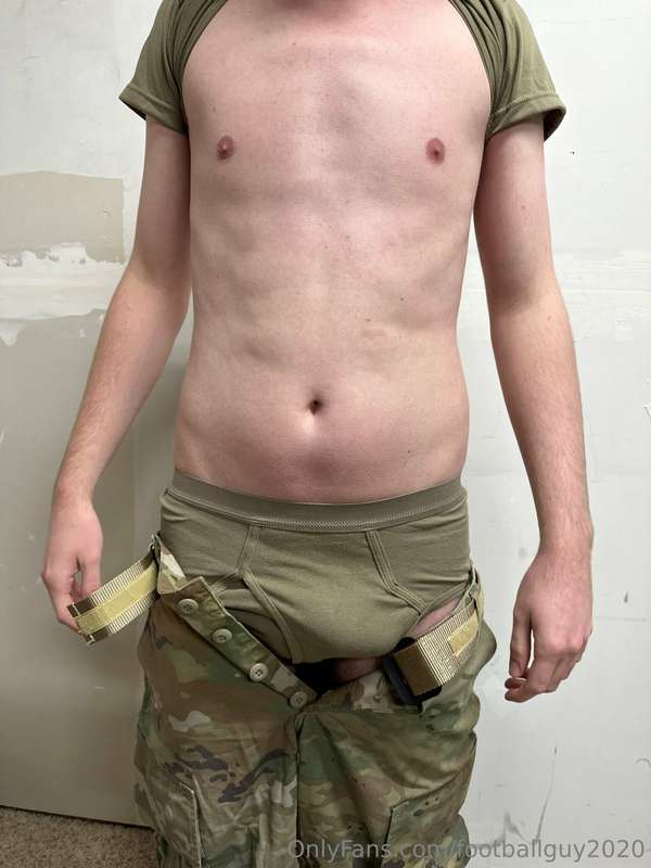 The private doing a little stripping down to his military br.. 28