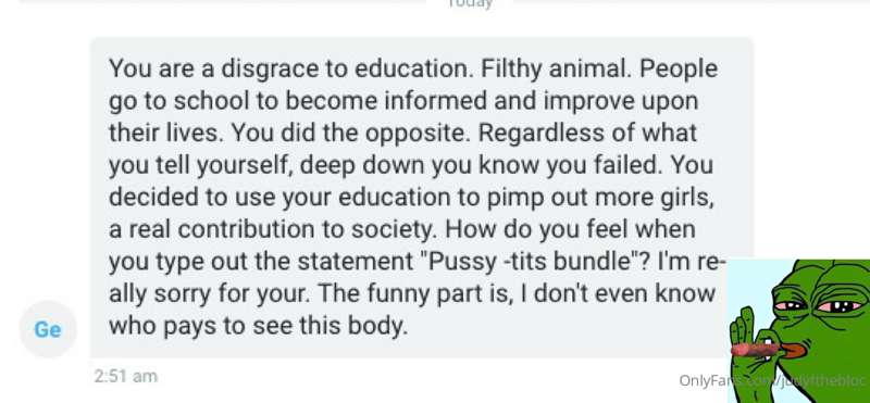 I usually don’t address these messages but today I want to s..