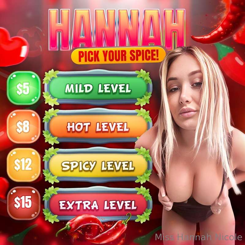 🔥 HANNAH’S SPICE GAME 🔥Think you can handle the heat?Tip to ..