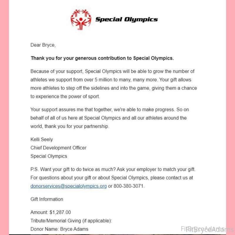**Wooohoooo!!** We raised **$1,287 for the Special Olympics*.. 2