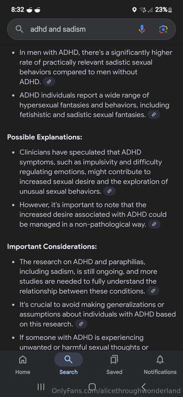 ADHD in males and the connection with sadism... fucking sexy..