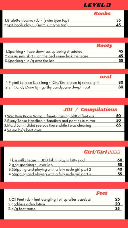 HERES MY MOST RECENT PRICE LIST ONLYFANS ISNT SENDING OUT TH.. 4