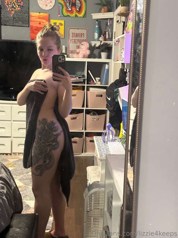 want me to drop this towel and find out what’s underneath? 😏..