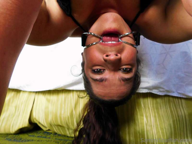 Crotchless underwear and spider mouth gag...Full pic set#bds.. 7