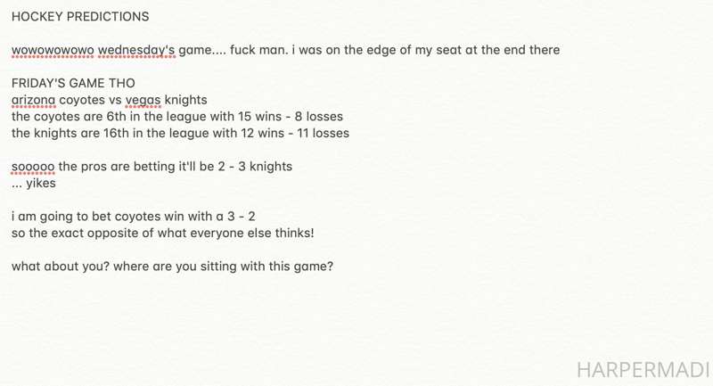 HOCKEY PREDICTIONS