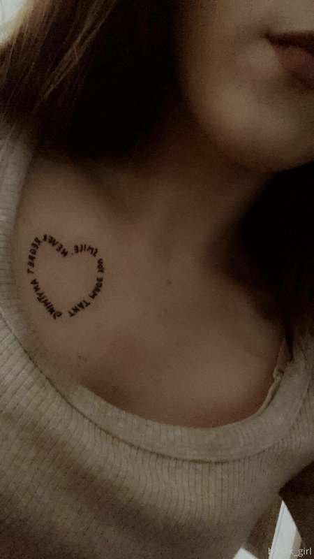 I tried a temporary tattoo on my chest... <3 I have a simila..