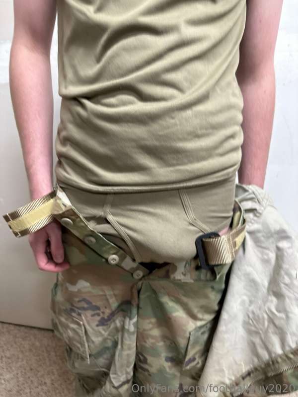The private doing a little stripping down to his military br.. 17