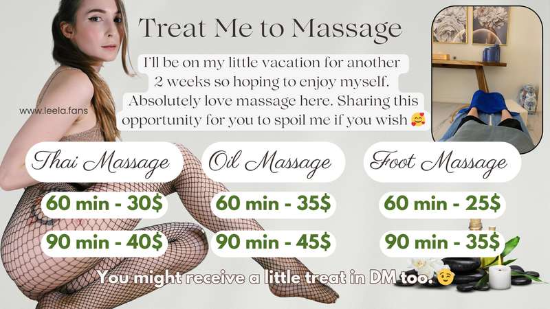 I’m a big fan of massage here 🥰 tip in DM if you like