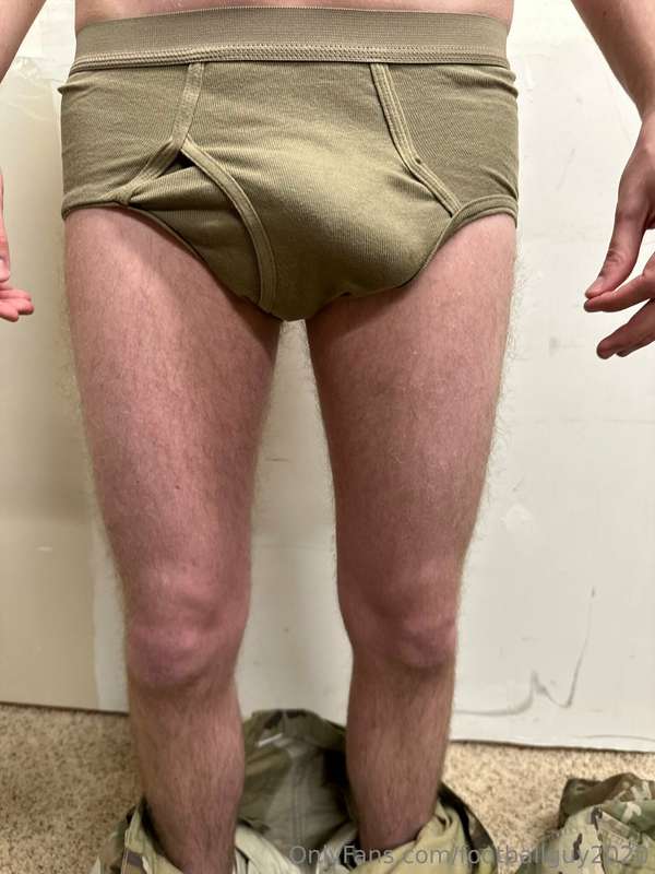The private doing a little stripping down to his military br.. 4