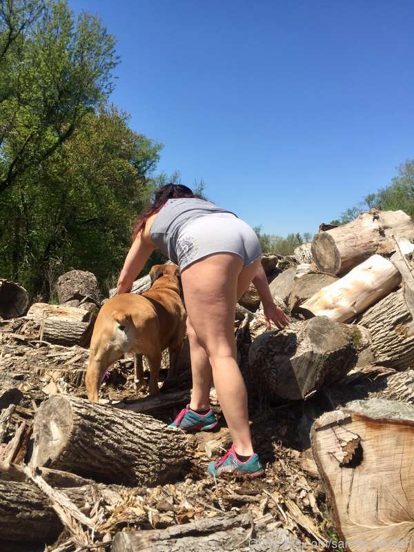 Part 2: flashing my naked booty walking to dog at the park 12