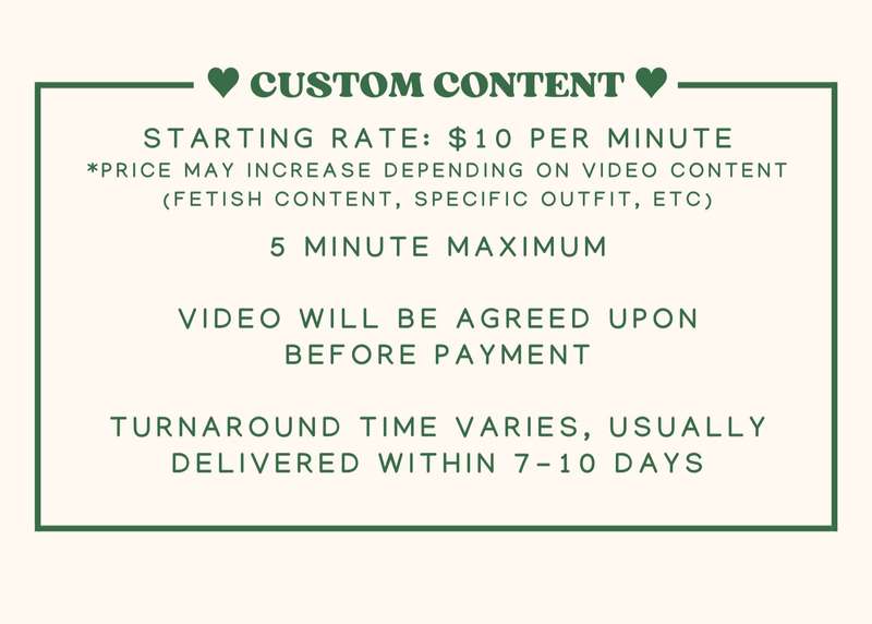 ***CUSTOM VIDEO INFO*** ***customs are currently closed***  ..