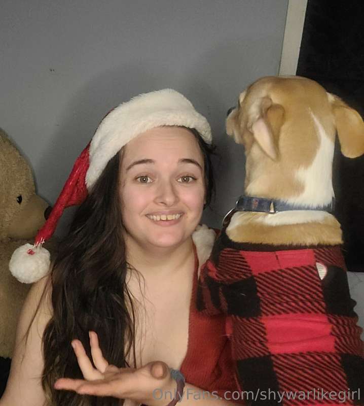 A sneak peak to a Christmas drop 💜  Got photo bombed taking ..