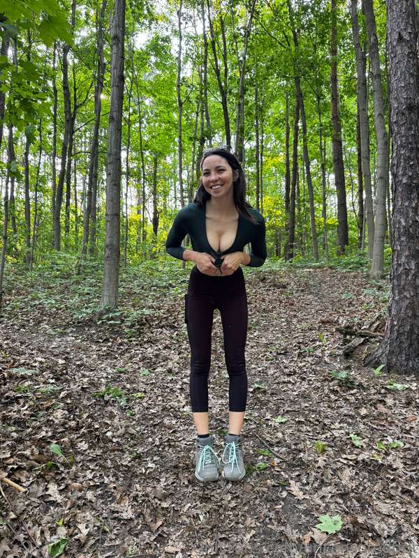 nature girlie in her natural habitat 🌳🥾happy titty tuesday 