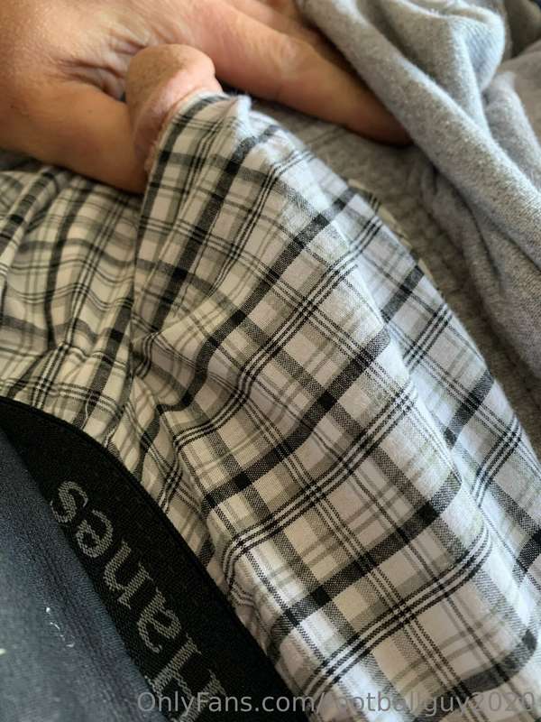 Love playing with my cock through the opening in boxer short.. 3