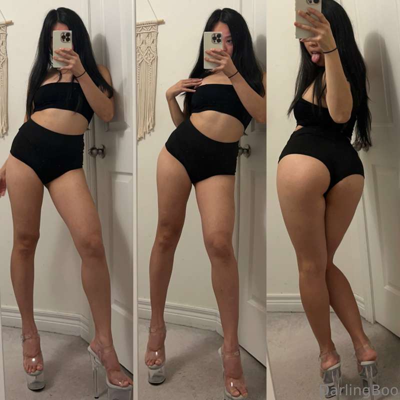 On and off with my clear platform heels, which is officially..