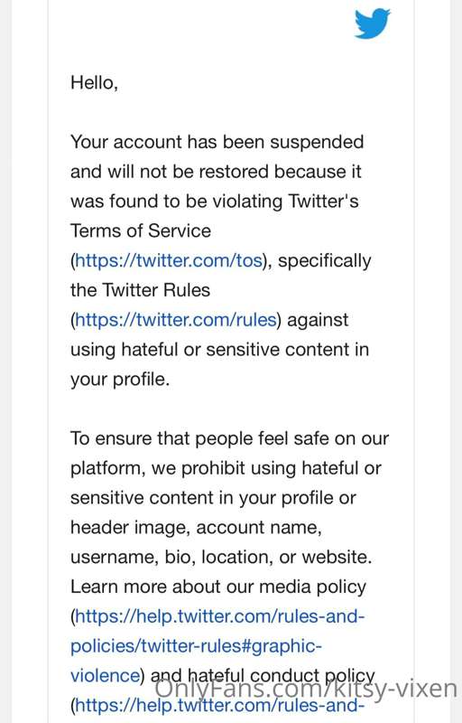 **UPDATE** 
Hey everyone! Unfortunately twitter would not un..