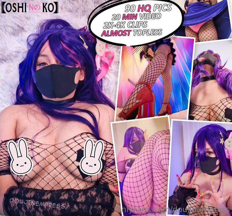 🖤 AI HOSHINO ALMOST TOPLESS COSPLAY! 🖤 (DM me if you want th..
