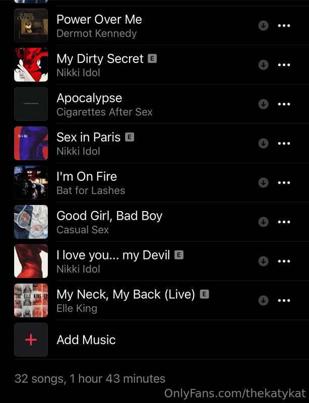 This is my Music Playlist that I fuck to.See 3 attached scre.. 1