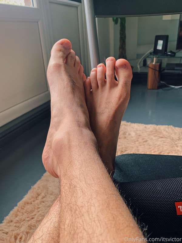 Feet and hairy legs