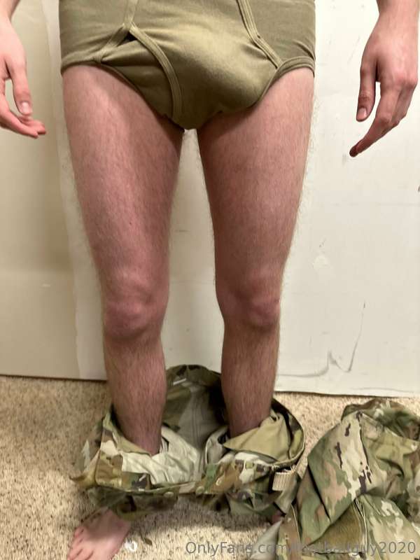 The private doing a little stripping down to his military br.. 15