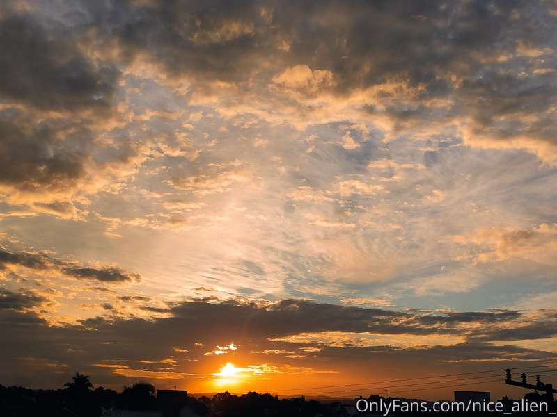 Beautiful sunset on a busy day