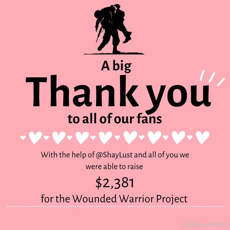 ***$2,381*** donated to Wounded Warrior Project!! @shaylust ..