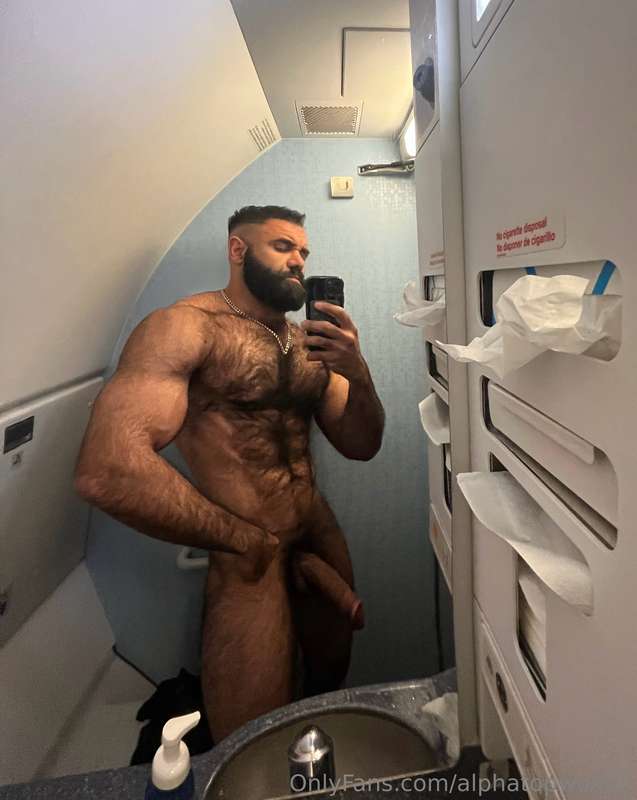 Spotted a big booty flight attendant and he got my dick thro..