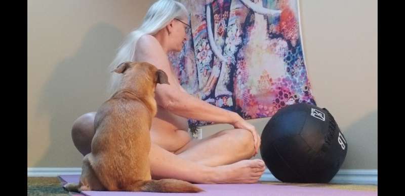 Pics from today's NAKED YOGA video! Namaste. ❤😌🥰🤗🐾 8