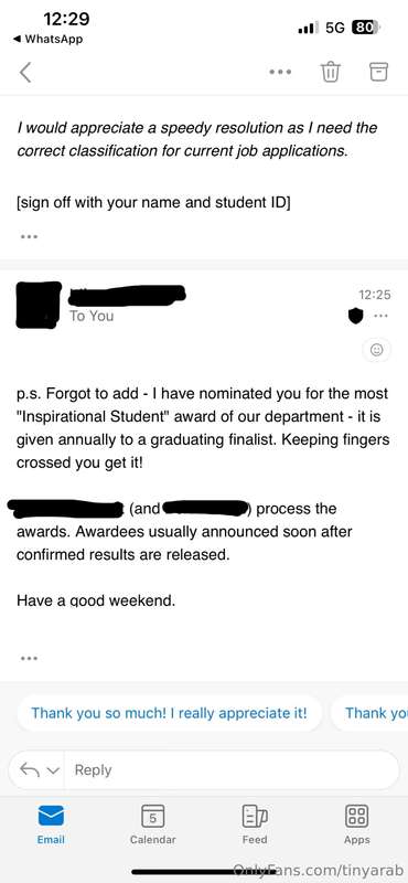 ***I just got nominated for the Inspirational Student of the..